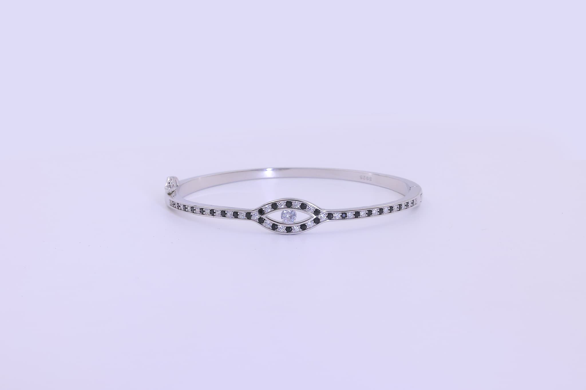 Silver Black Zircon Eye Bracelet